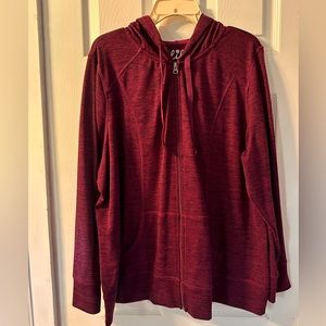 Magenta plus size zip hoodie